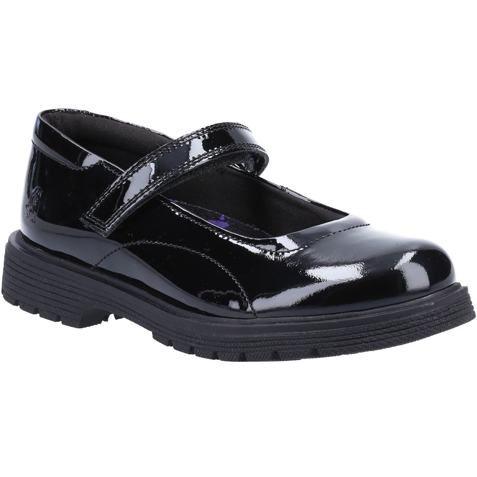 Hush Puppies Kid's Tally Junior School Shoe Patent Black 32814 - Patent Black 1