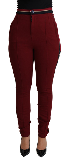 Red DG Star Striped Skinny Cotton Pant - IT40|S