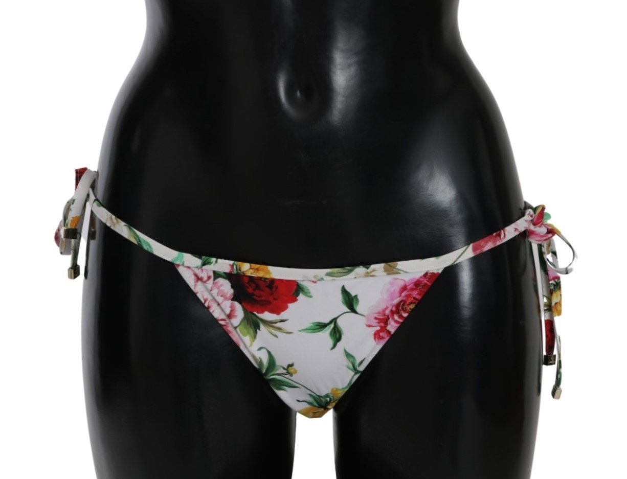 Dolce & Gabbana Women's Floral Print Bottom Bikini White BIK1028 - IT1 | XS