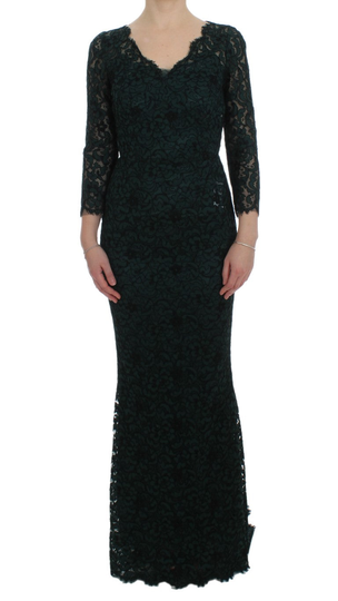 Green Lace Sheath Long Gown Ball Dress - IT38|XS