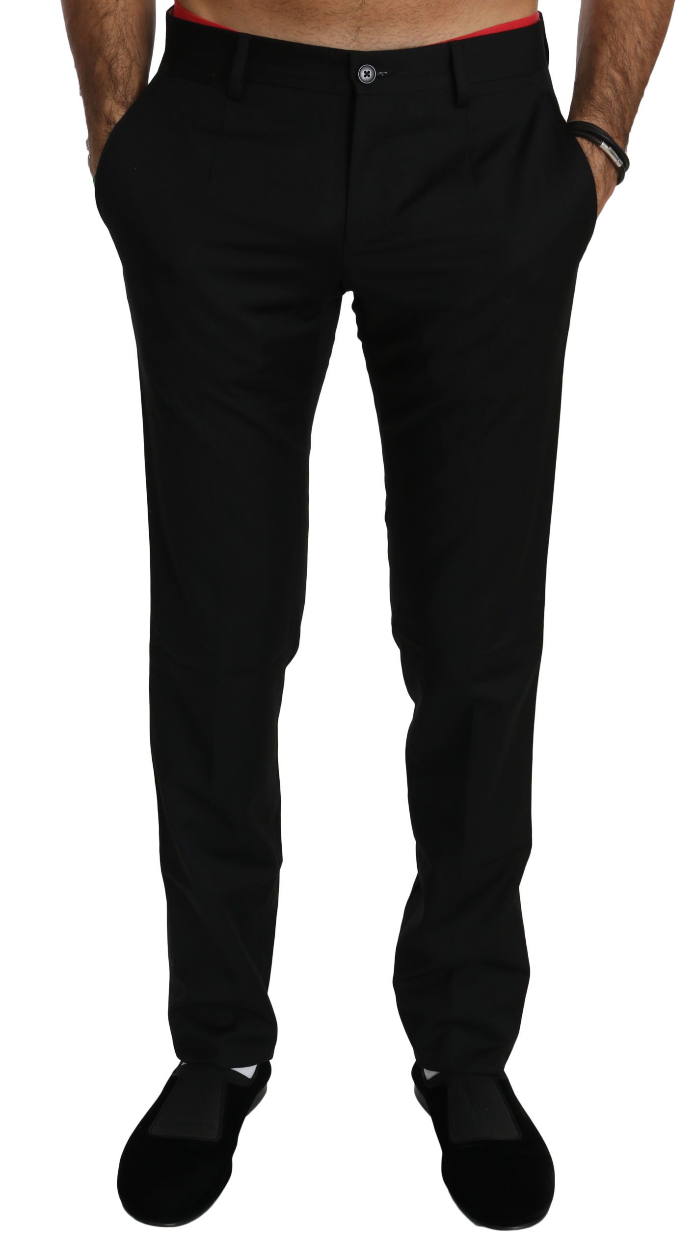Dolce & Gabbana Men's Dress Formal Wool Trouser Black PAN70765 - IT44 | XS