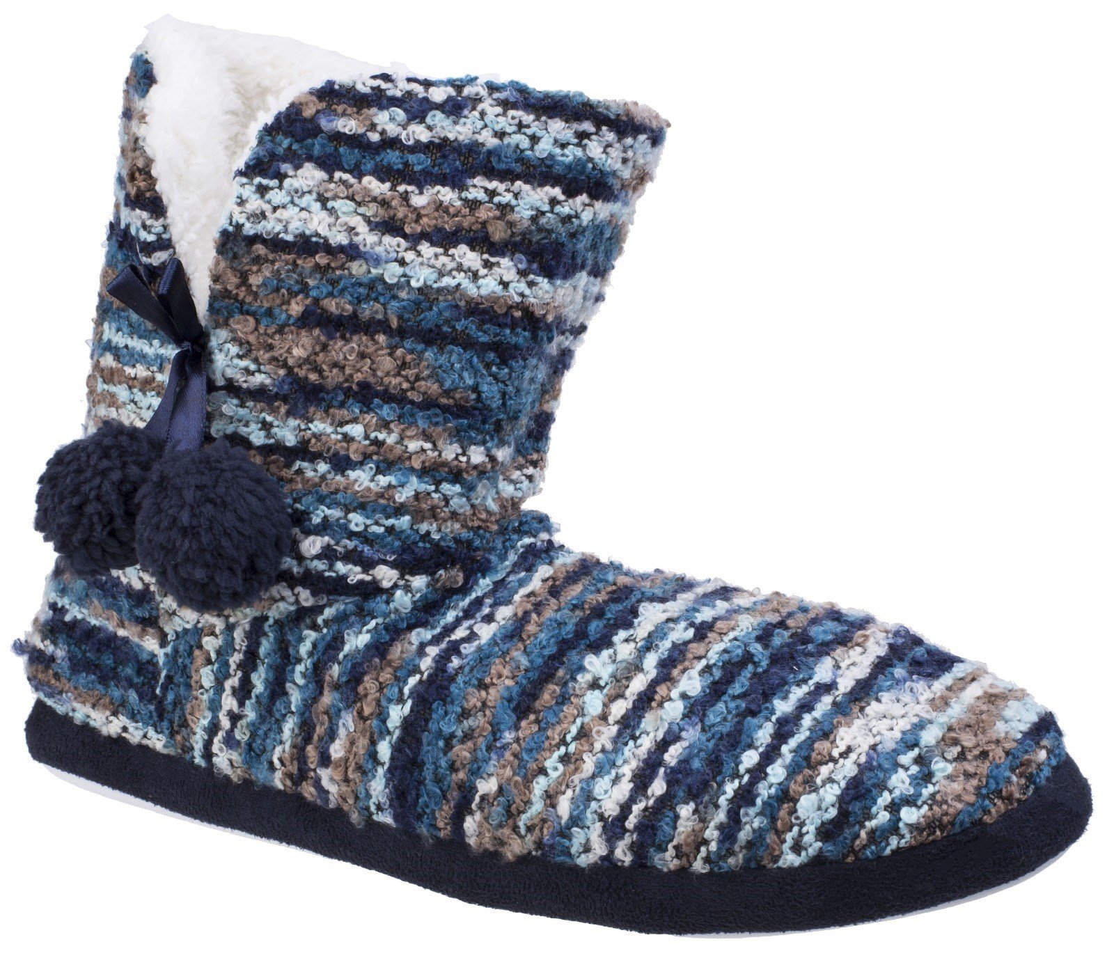 Divaz Women's Vienna Knitted Bootie Slipper Multicolor 25585-42604 - Blue 4
