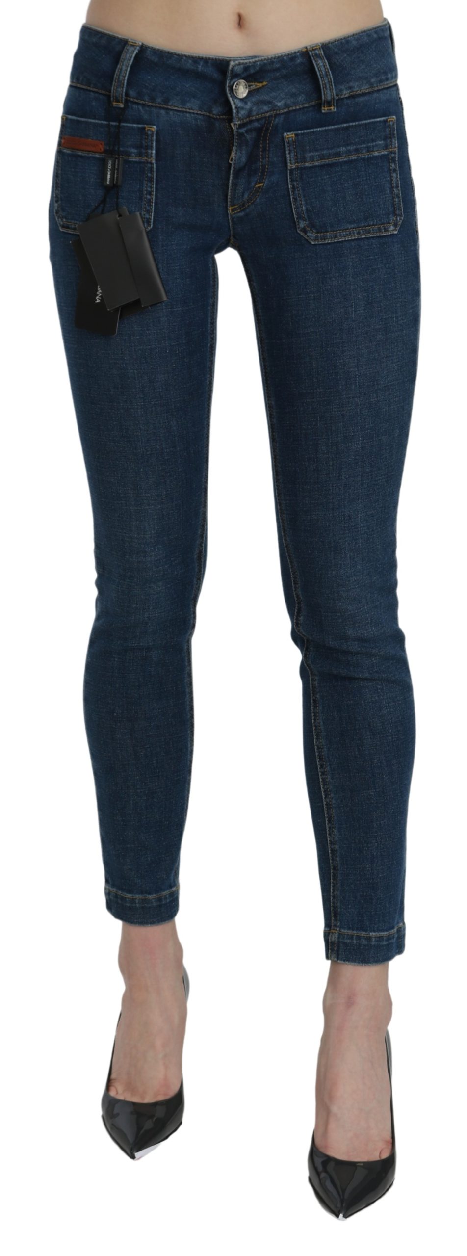 Dolce & Gabbana Women's Slim Fit Cropped Waist Denim Jeans PAN71062 - IT46|XL