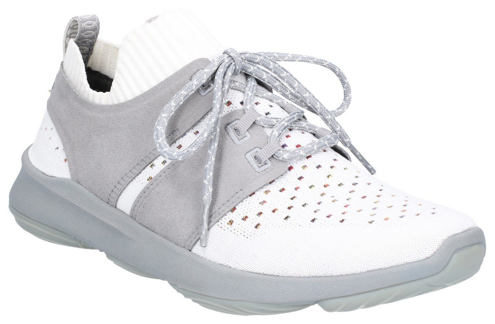 Hush Puppies Men's World BounceMax Lace Up Trainer Ivory Knit 30003 - Ivory Knit 6