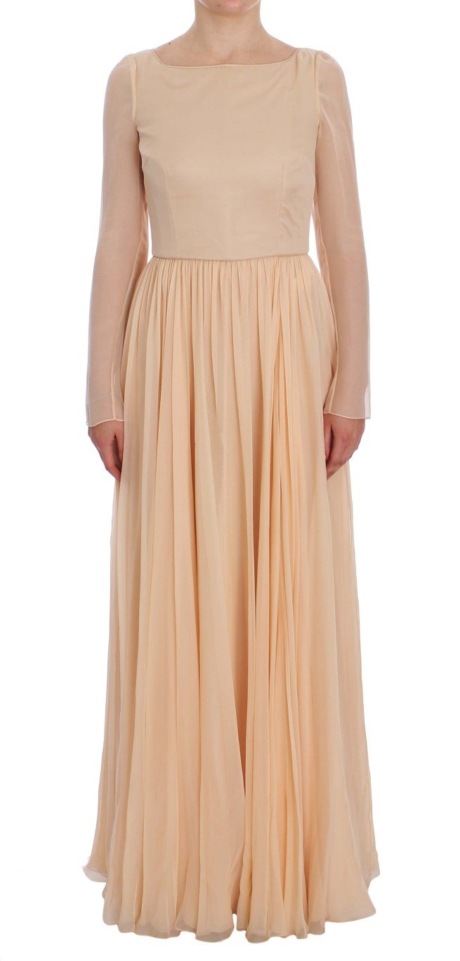 Dolce & Gabbana Women's Silk Ball Gown Dress Beige NOC10161 - IT40|S