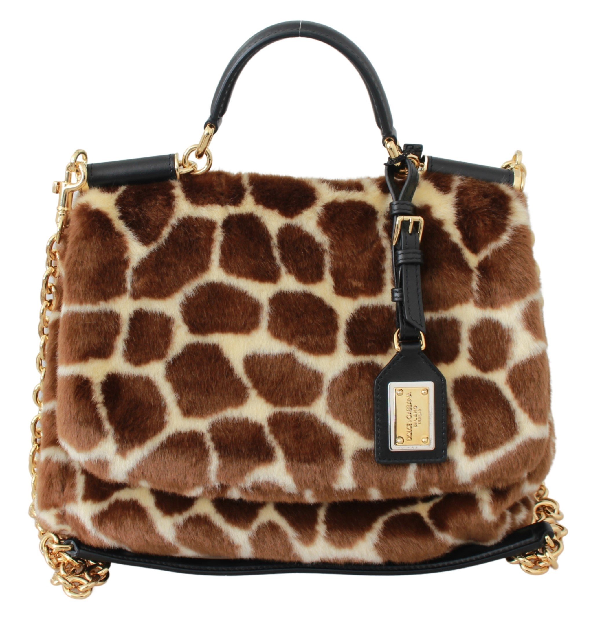 Dolce & Gabbana Women's MISS SICILY Giraffe Shoulder Bag Brown VAS9415