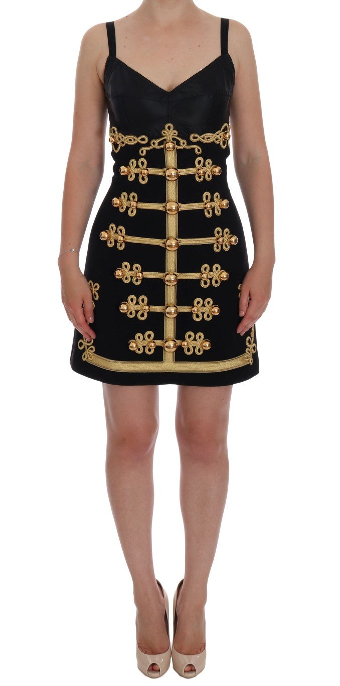 Dolce & Gabbana Women's Wool Stretch A-Line Dress Black DR1071 - IT36 | S