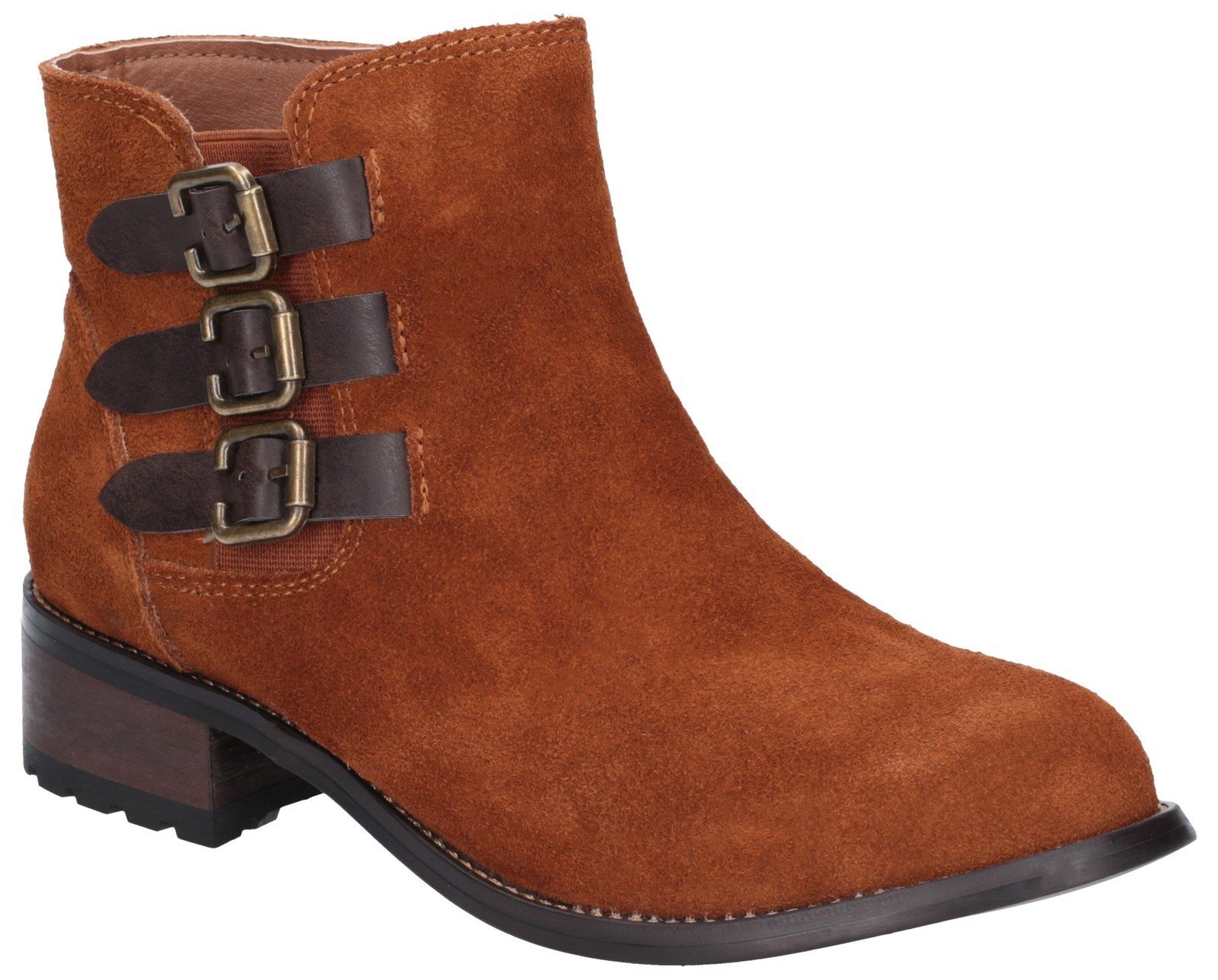 Divaz Women's Lexi Slip On Buckle Boot Black 27162-45641 - Tan 3