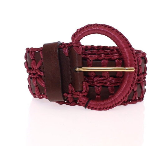 Purple Leather Logo Waist Cintura Belt - 80 cm / 32 Inches
