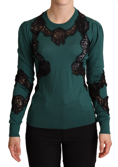 Green Wool Crewneck Sweater - IT36|XXS