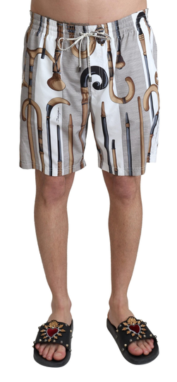 White Walking Stick Swimshorts Beachwear Shorts - IT4 | S