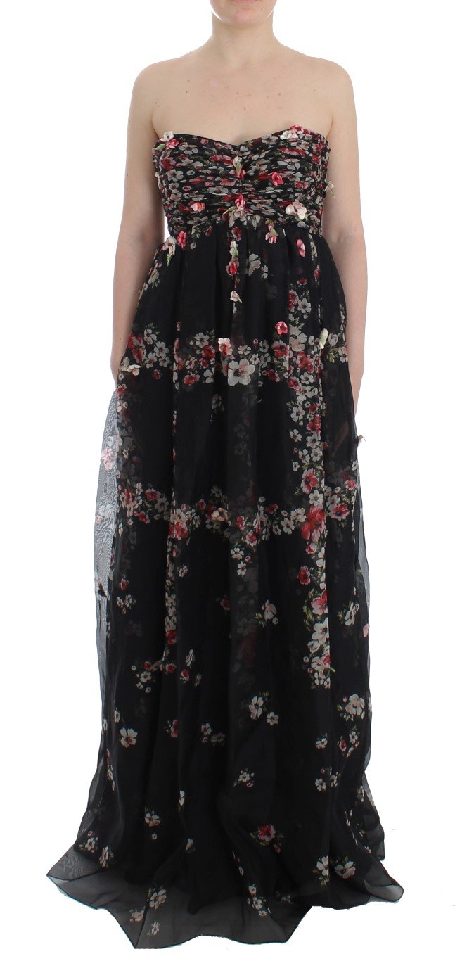Dolce & Gabbana Women's Floral Print Silk Dress Black SIG12489 - IT42|M