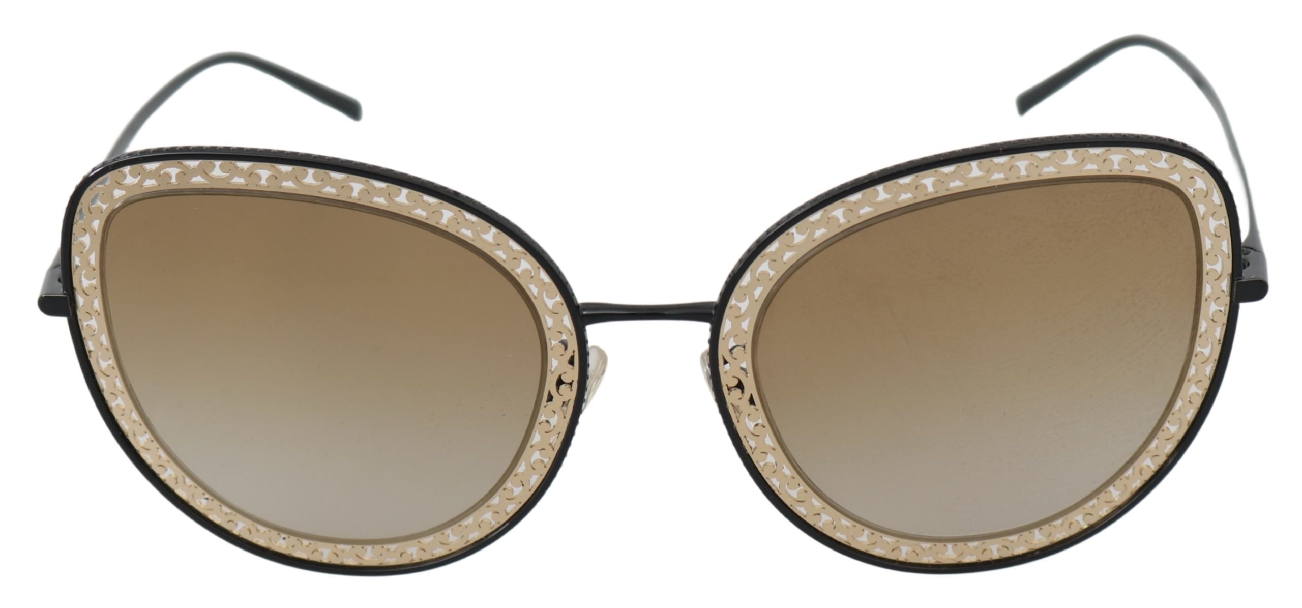 Dolce & Gabbana Women's Rectangle Metal Sunglasses Gold Black GLA754