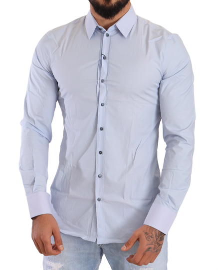 Blue Stretch Slim Fit Formal SICILIA Shirt - IT40 | M