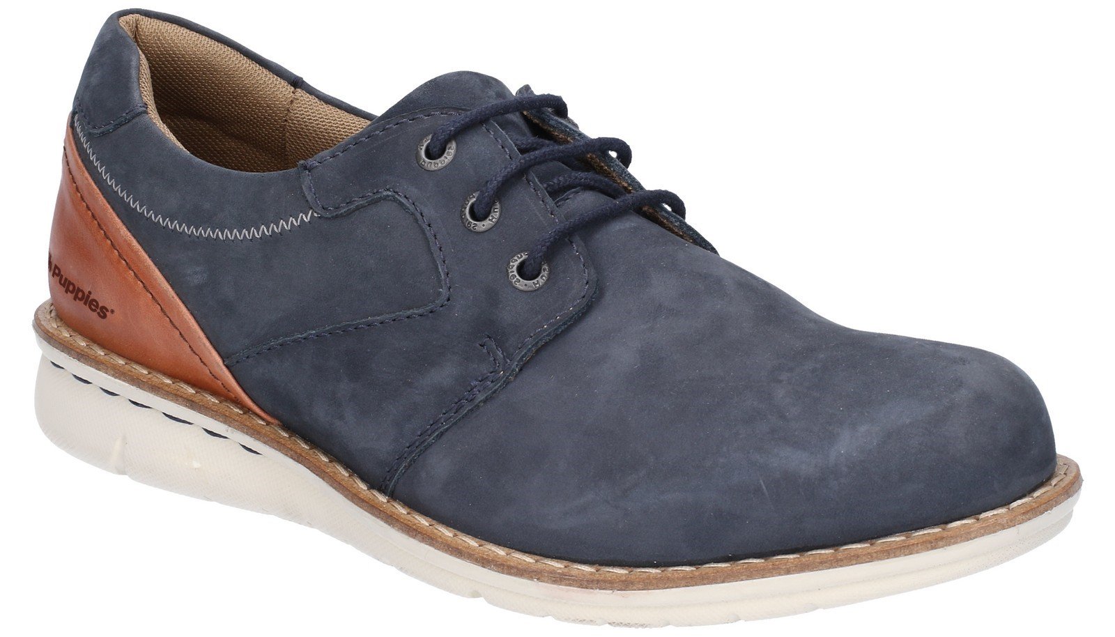 Hush Puppies Men's Chase Casual Lace Up Trainer Various Colours 28352 - Navy/Brown 6
