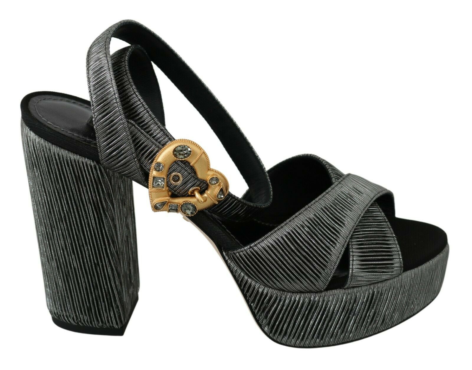 Dolce & Gabbana Women's Heart Sandals Gray LA6579 - EU35/US4.5