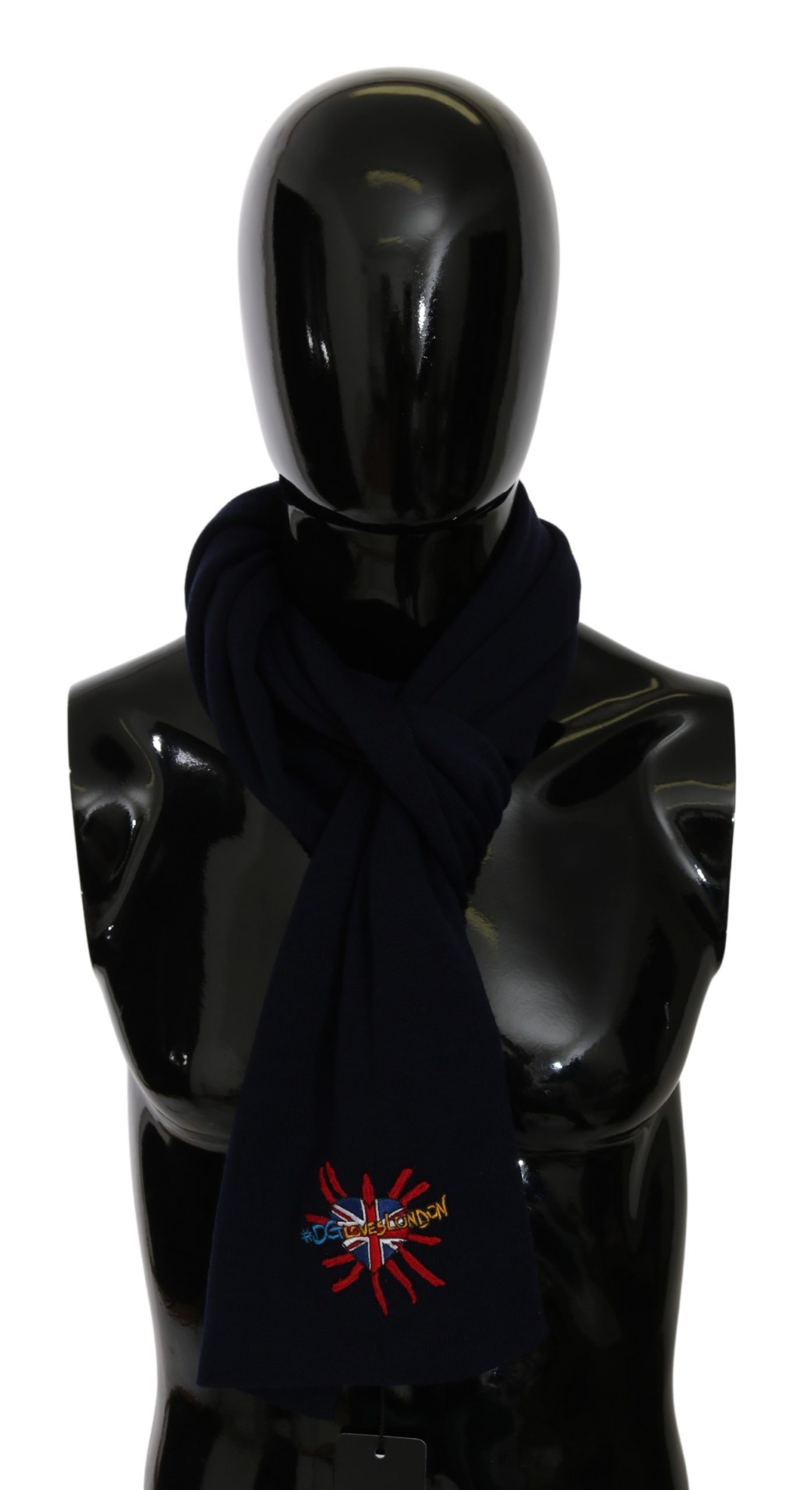 Dolce & Gabbana Men's #DGLovesLondon Wrap Wool Scarf Blue MS5647