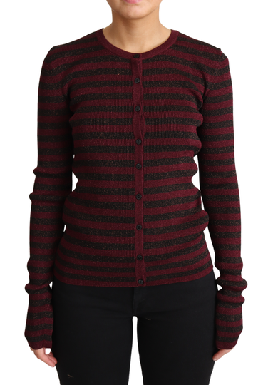 Dolce & Gabbana Women's Full Front Button Closure Striped Cardigan Multicolor TSH5774 - IT38|XS