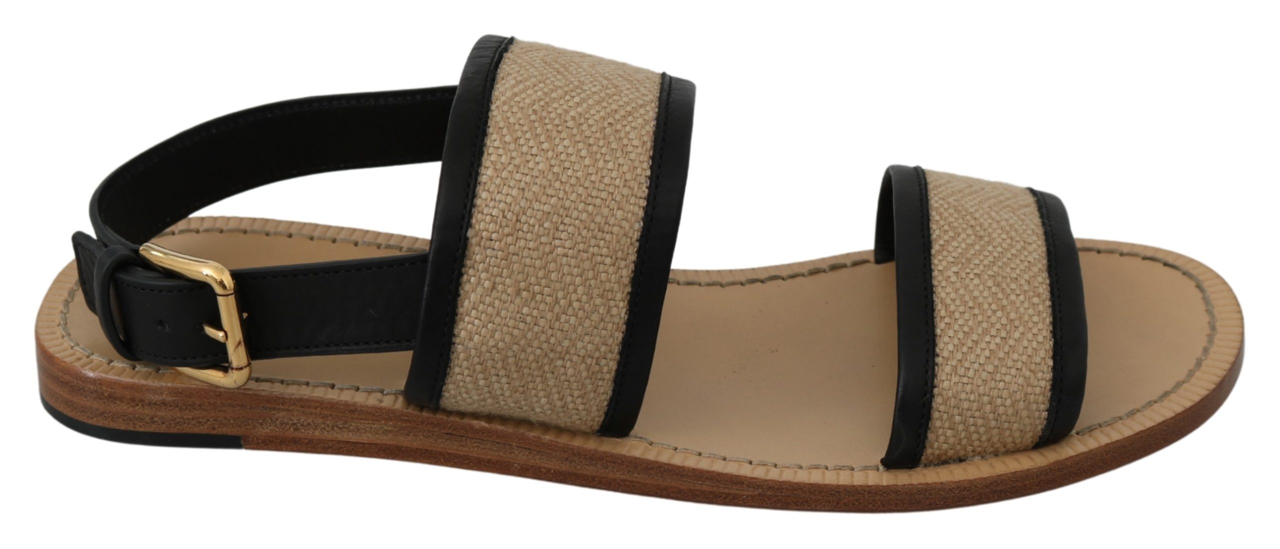 Dolce & Gabbana Men's Leather Linen Sandal Beige MV3029 - EU42/US9