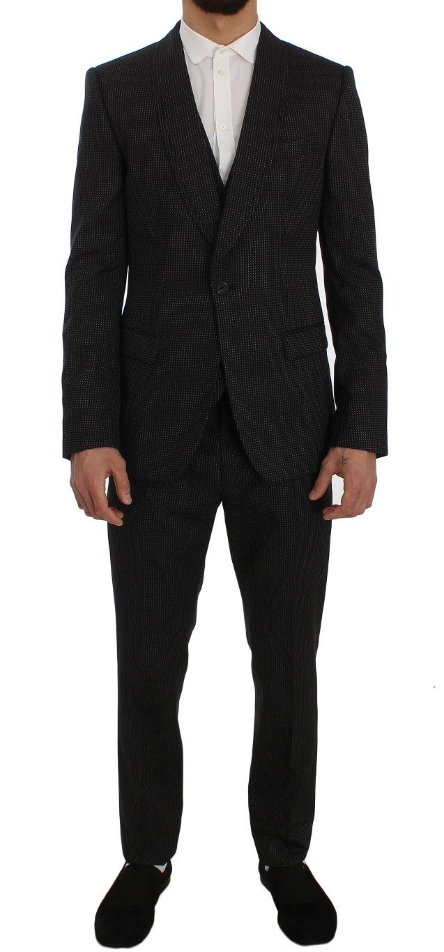 Dolce & Gabbana Men's Wool Silk Stretch Slim Fit 3 Piece Suit Gray SIG50088 - IT46 | S