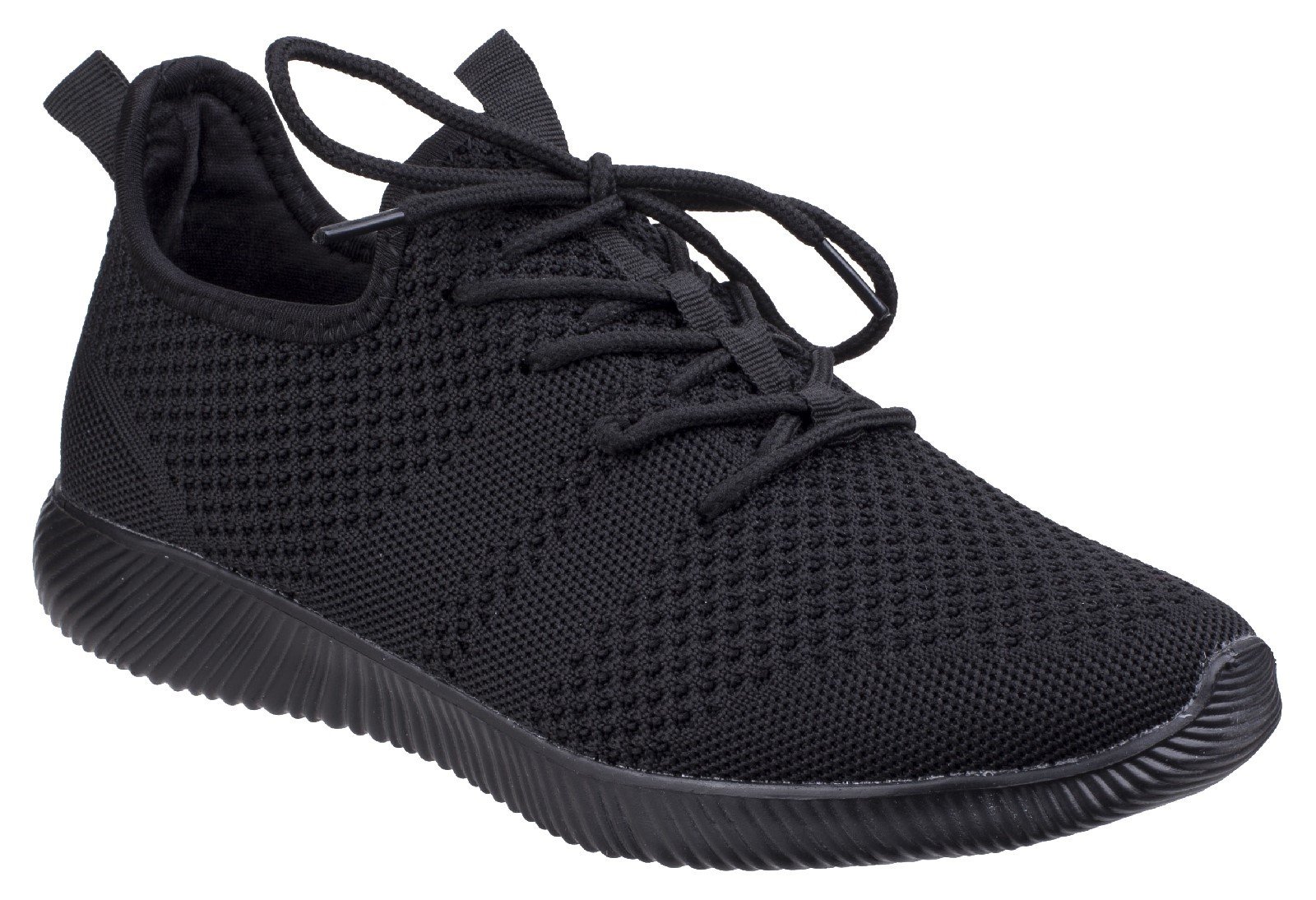 Divaz Women's Heidi Knit Trainer Grey 26327-43957 - Black 3
