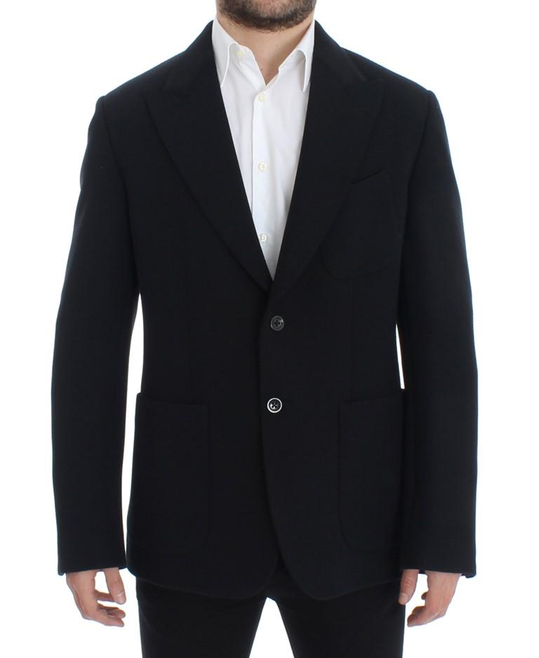 Dolce & Gabbana Men's Wool stretch two button Blazer Black SIG12296 - IT48 | M