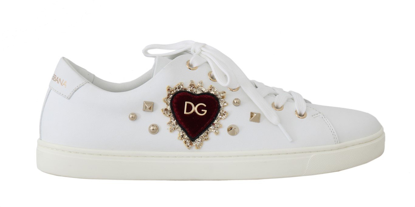Dolce & Gabbana Women's Leather Flat Shoe White LA4946 - EU35/US4.5