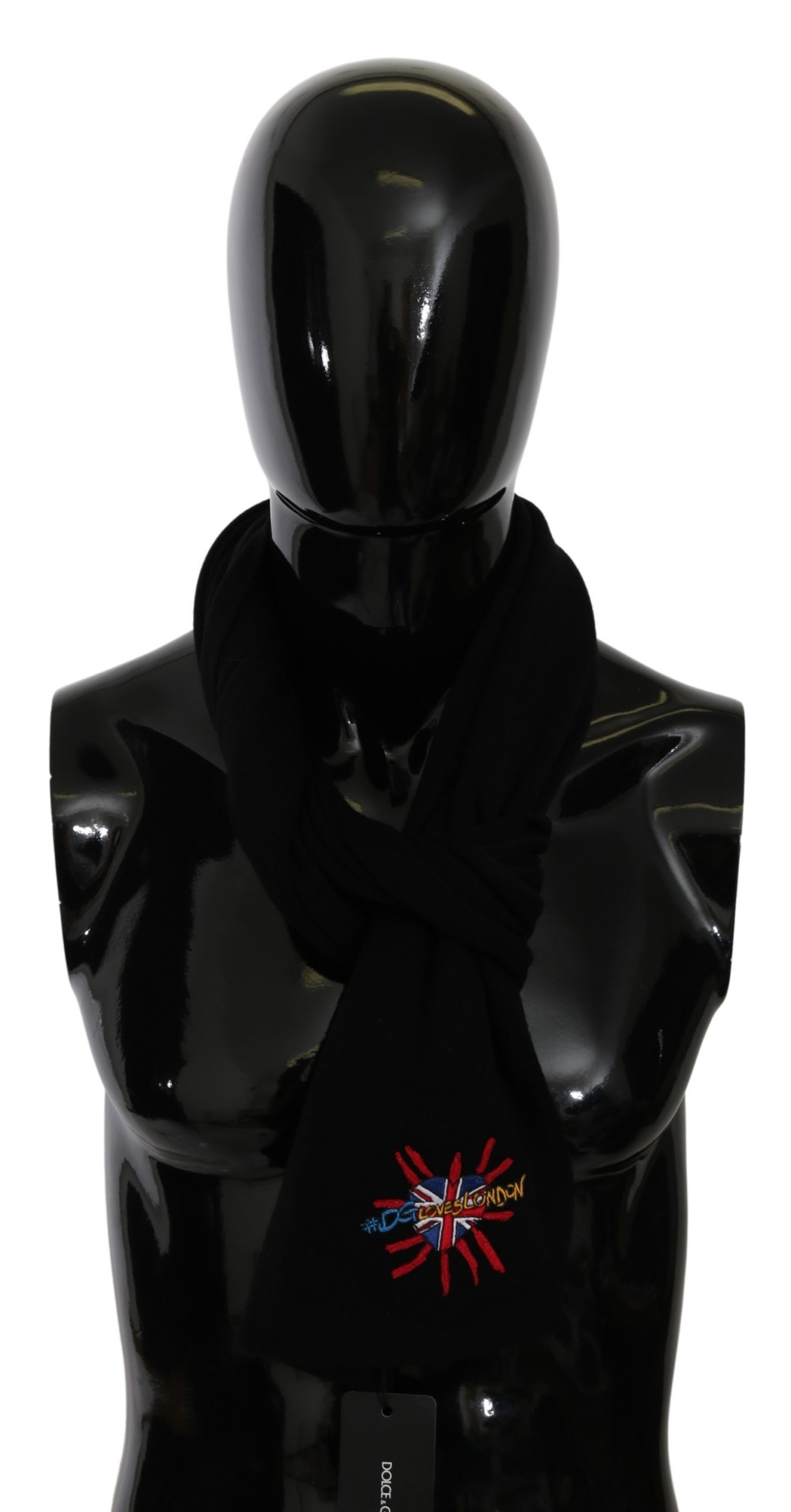 Dolce & Gabbana Men's Wrap Wool Scarf Black MS5644