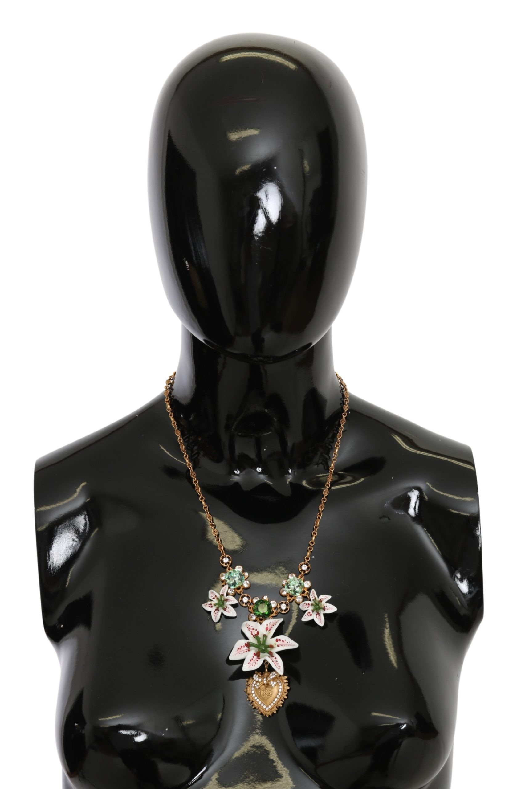 Dolce & Gabbana Women's Brass Chain Crystal Necklace Gold 402958886285