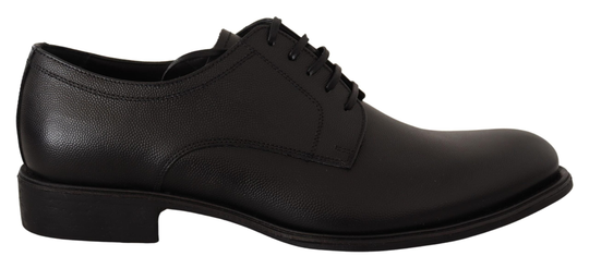 Black Leather Lace Up Mens Formal Derby Shoes - EU41/US8