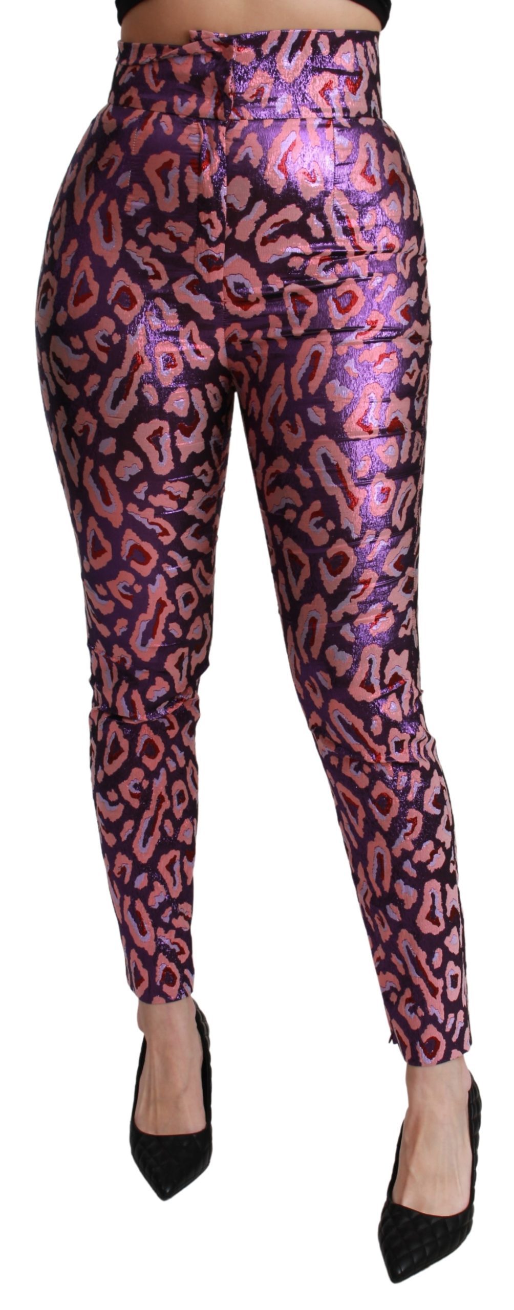 Dolce & Gabbana Women's Patterned Cropped High Waist Trouser Multicolor PAN71056 - IT40|S
