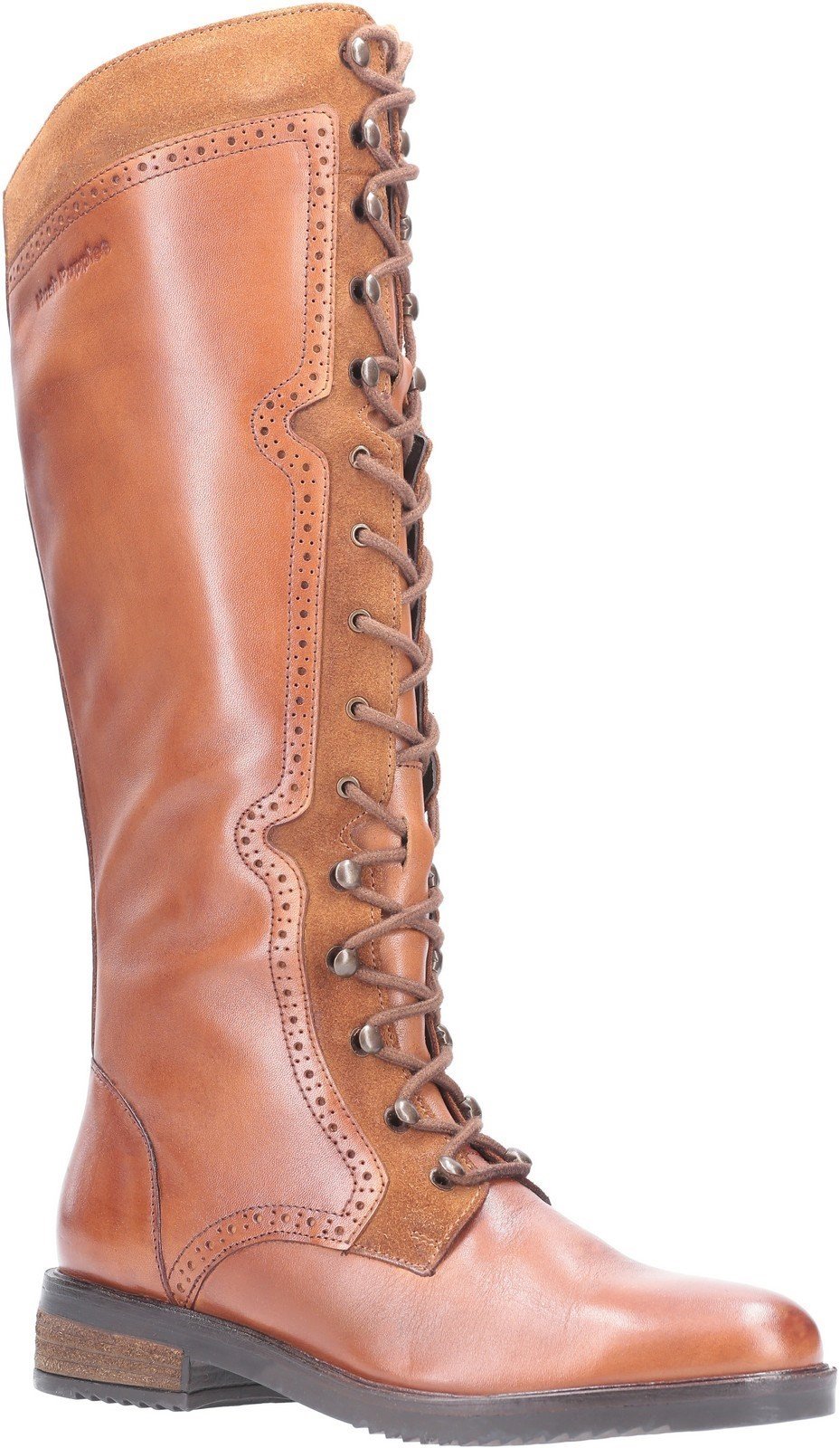 Hush Puppies Women's Rudy Zip Up Lace Up Long Boot Various Colours 29203 - Tan 3
