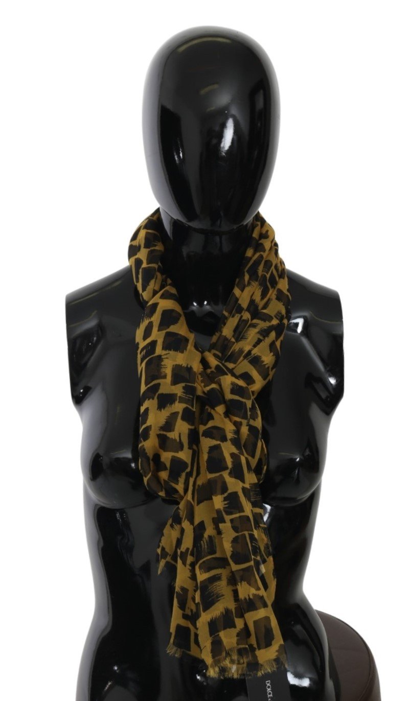 Dolce & Gabbana Women's Print Wrap Shawl Scarf Yellow MS5550