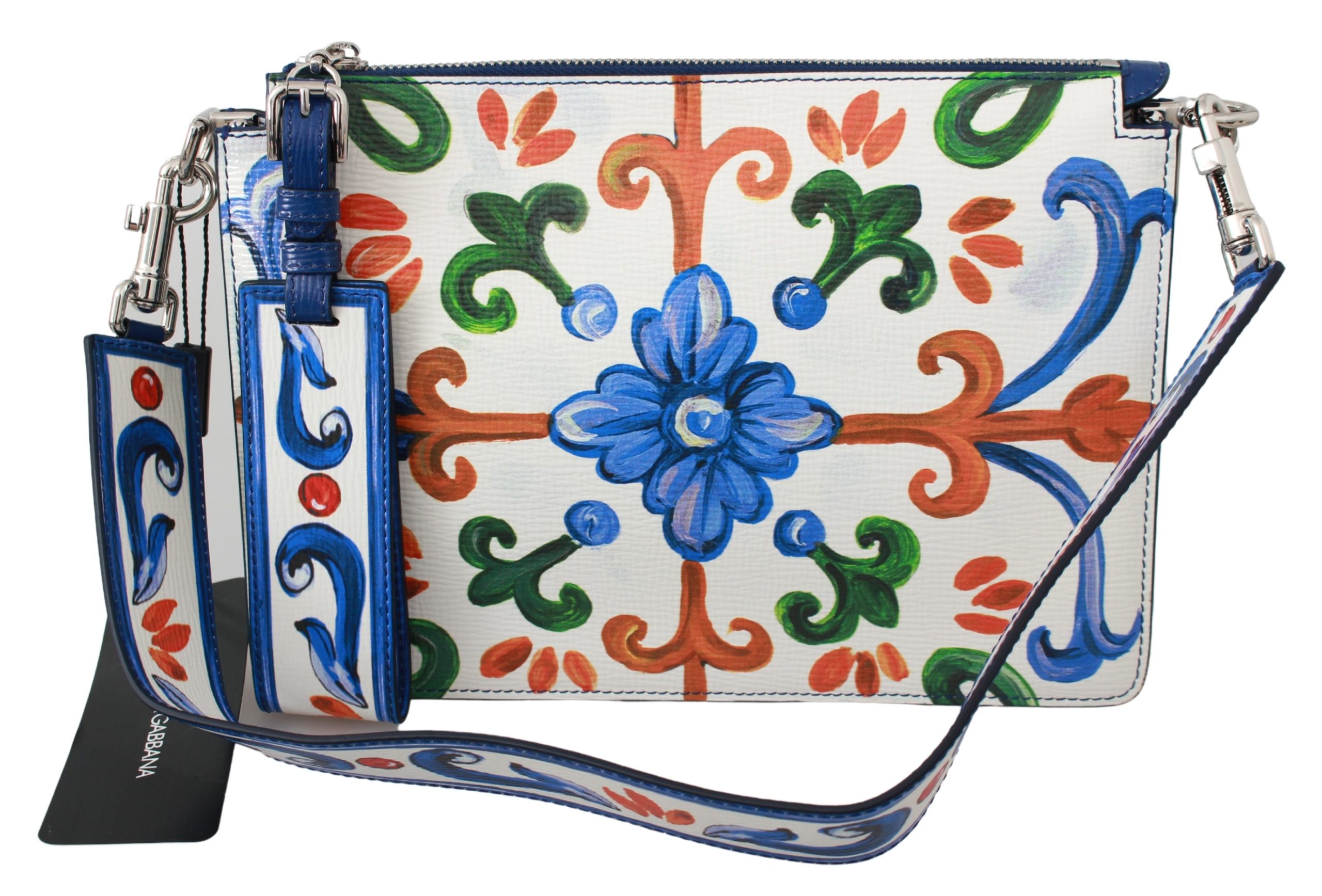 Dolce & Gabbana Women's Majolica Print Leather Shoulder Bag Multicolor VAS9389
