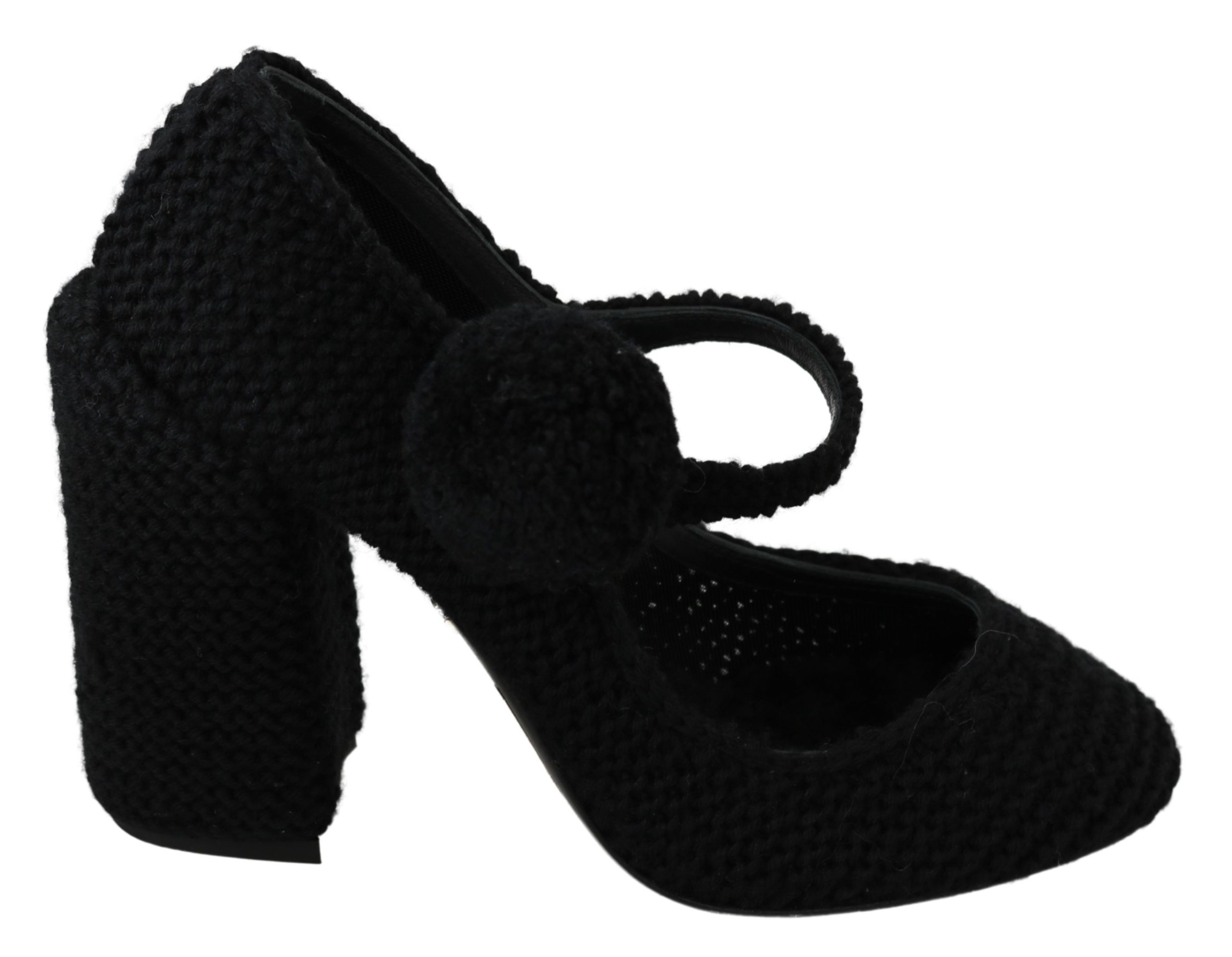 Dolce & Gabbana Women's Pom Pom Mary Jane Pumps Black LA6901 - EU39/US8.5