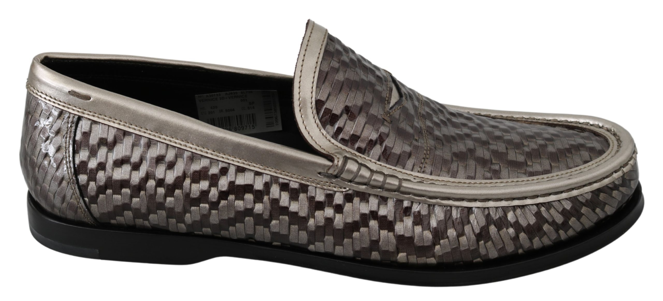 Dolce & Gabbana Men's Leather Woven Loafer Brown MV3038 - EU42/US9