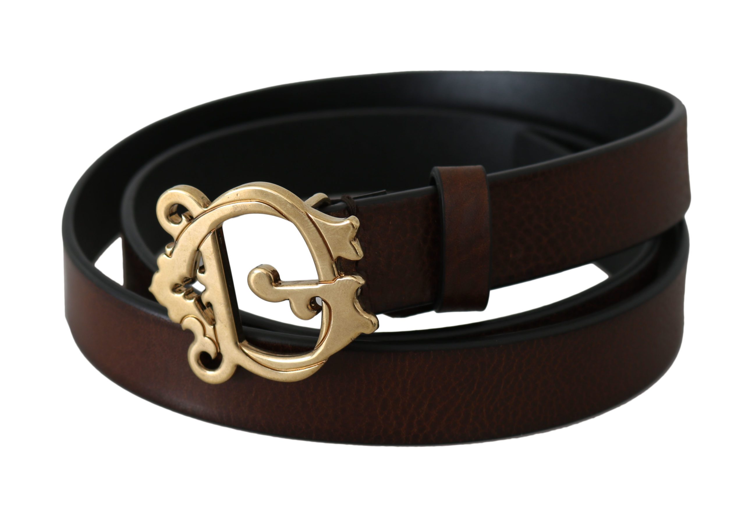 Dolce & Gabbana Women's Leather Buckle Belt Brown BEL60817 - 90 cm / 36 Inches