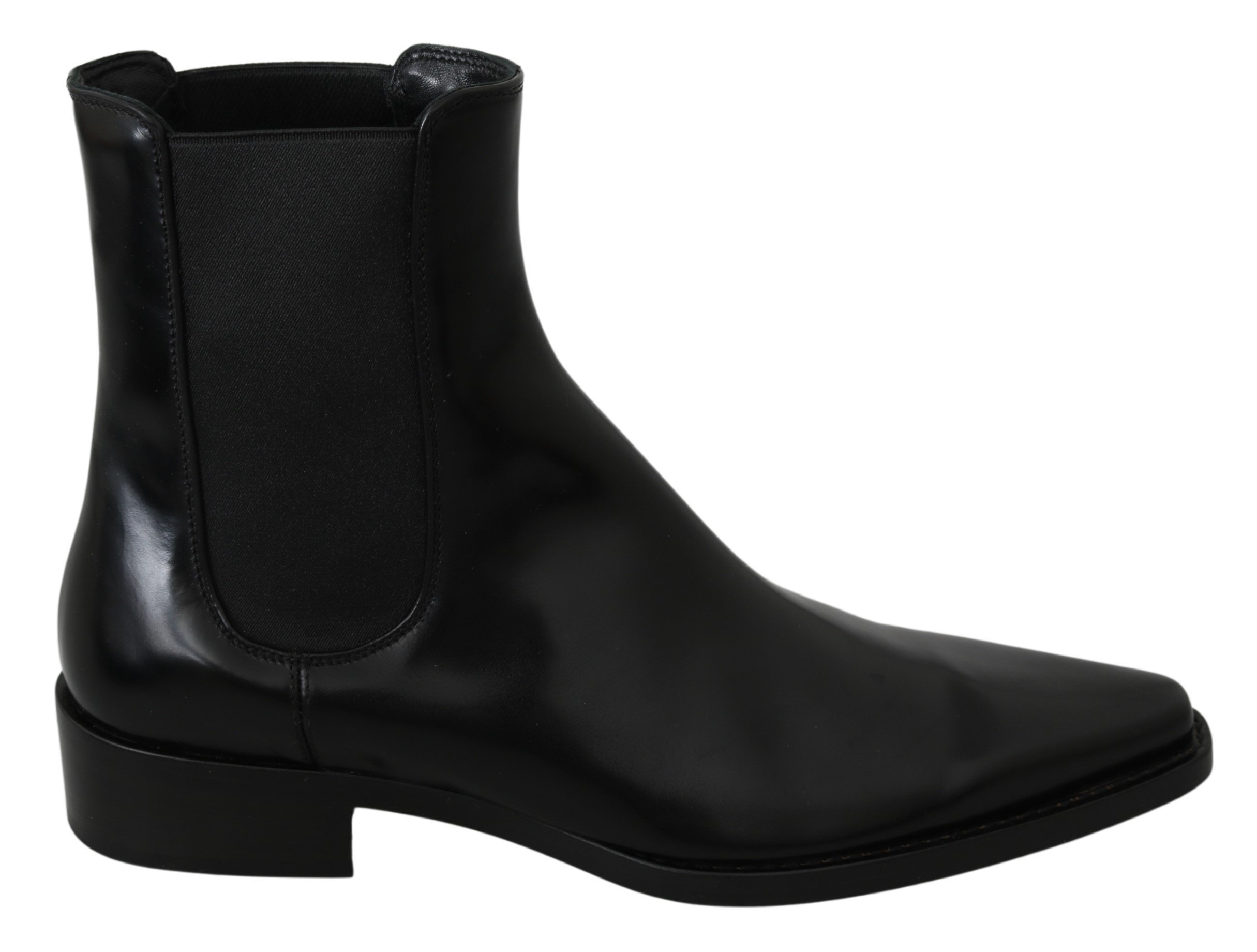 Dolce & Gabbana Women's Flats Pointed Leather Boot Black LA7053 - EU37/US6.5