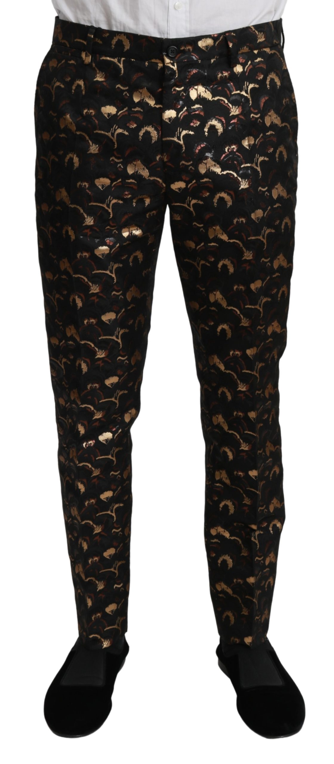 Dolce & Gabbana Men's Metallic Dress Trouser Black PAN70964 - IT44 | XS