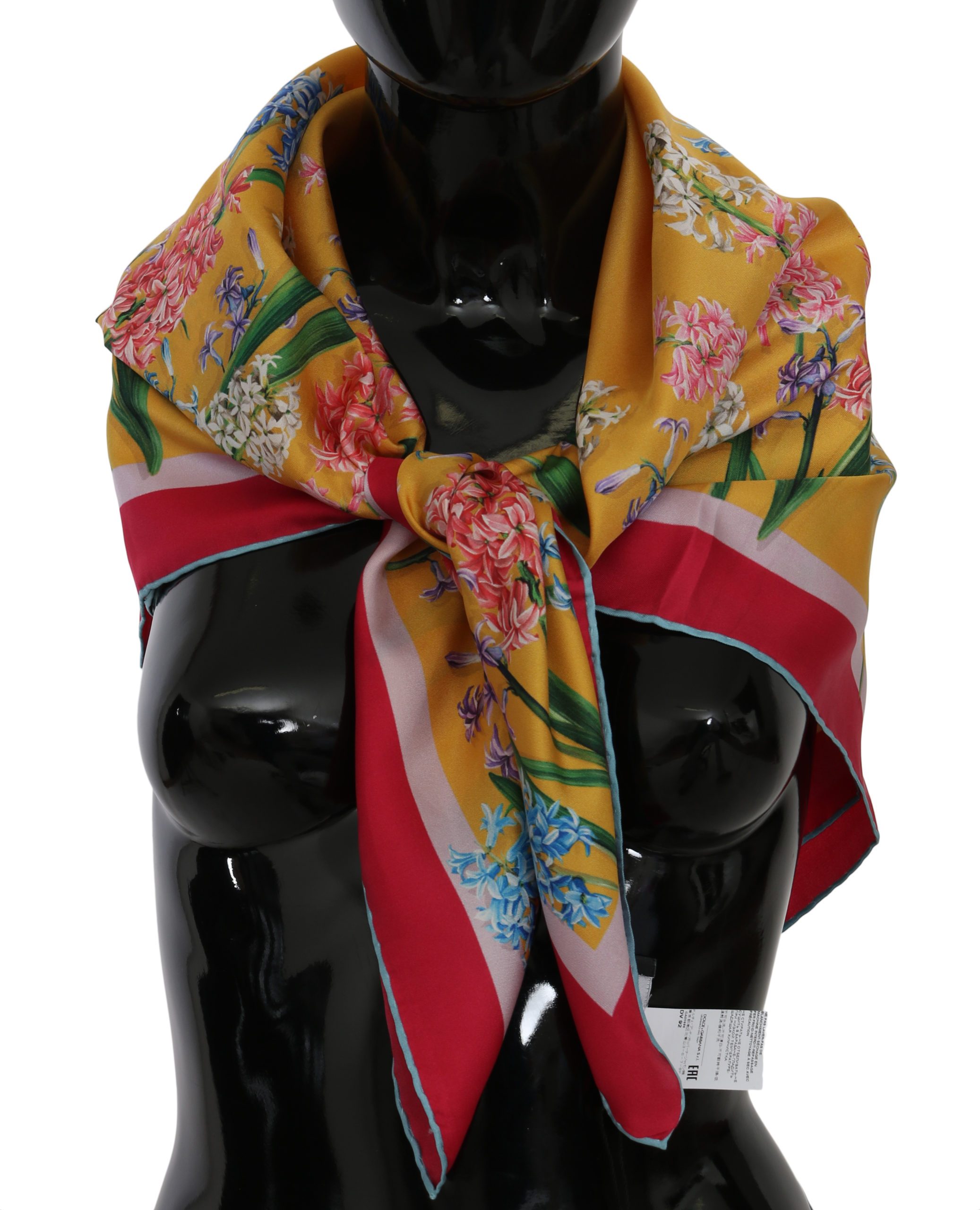 Dolce & Gabbana Women's Floral Print Wrap Silk Scarf Multicolor MS6066