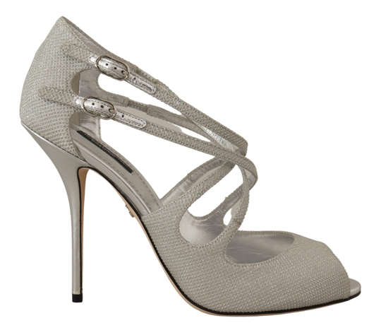 Silver Shimmers Sandals Pumps Shoes - EU41/US10.5