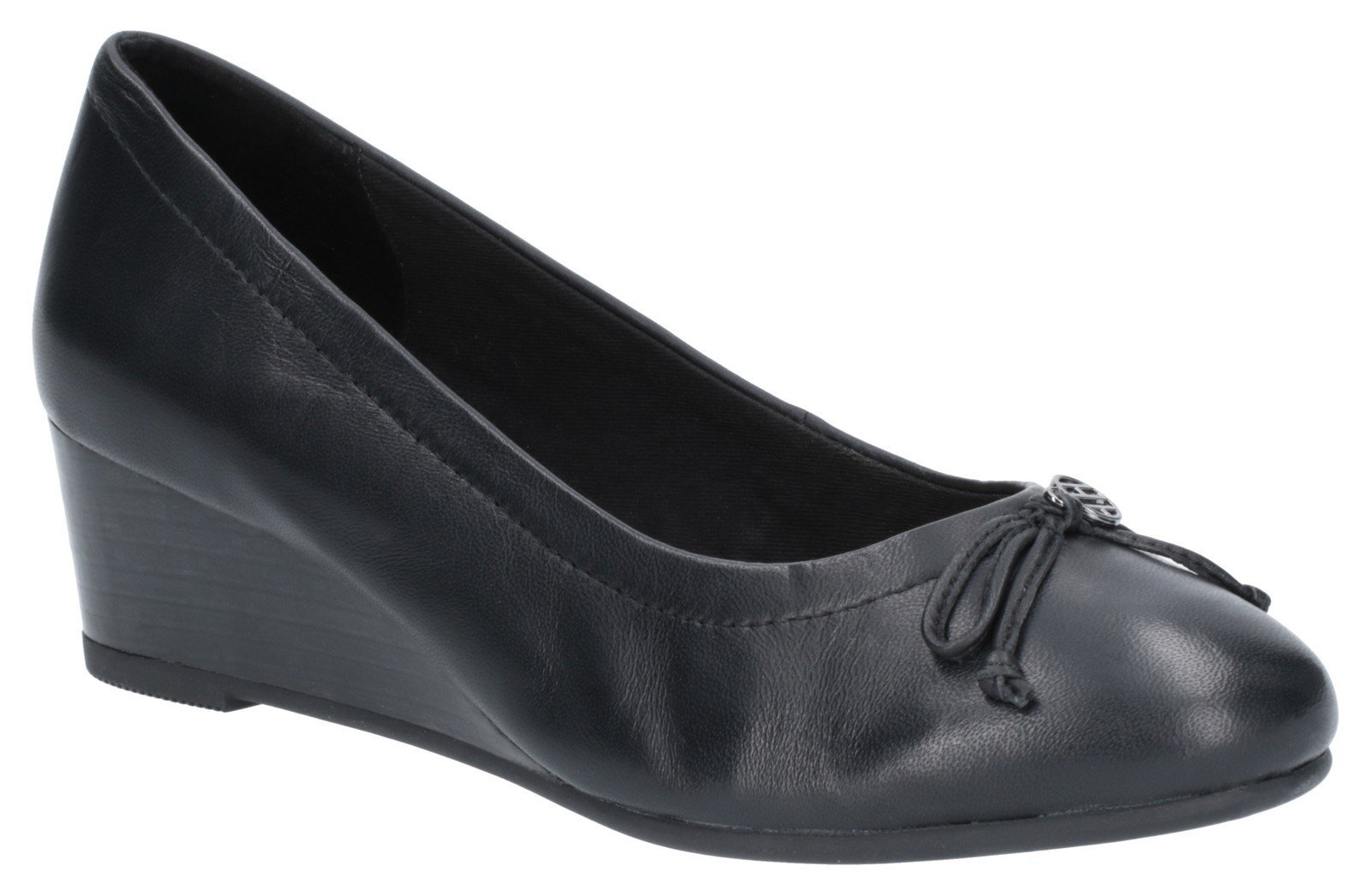 Hush Puppies Women's Morkie Charm Wedge Shoe Black 27380 - Black 3