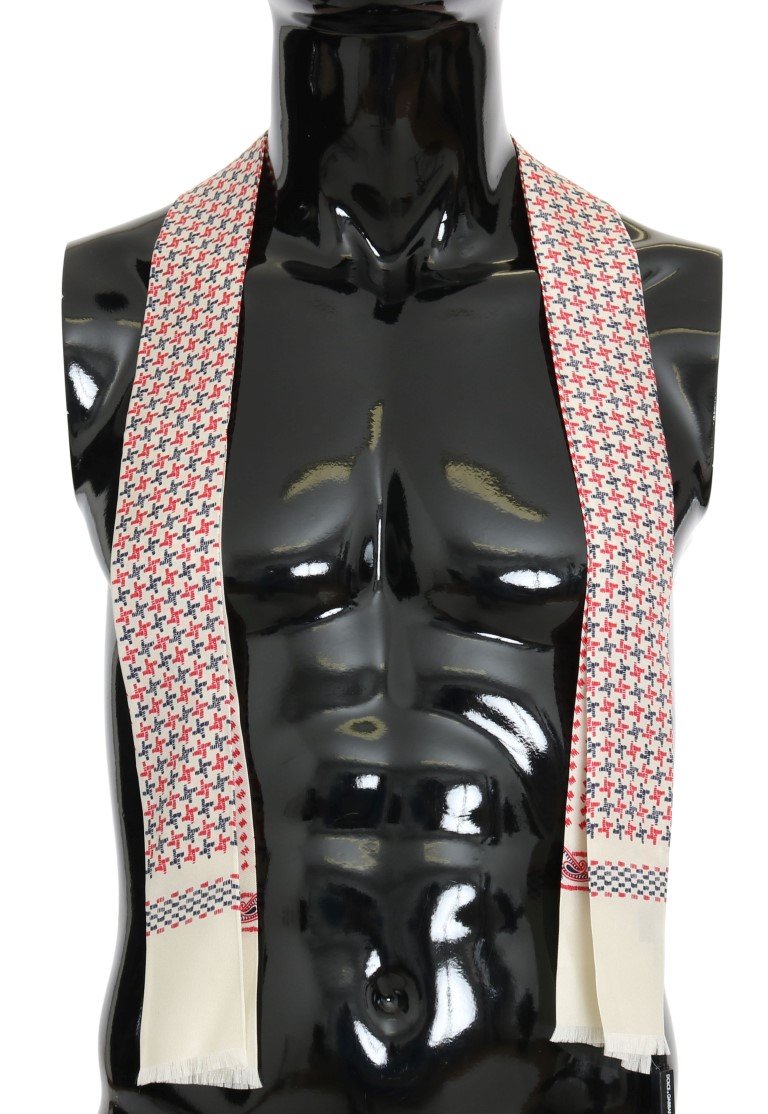 Dolce & Gabbana Men's Silk Skinny Scarf Multicolor MS1906