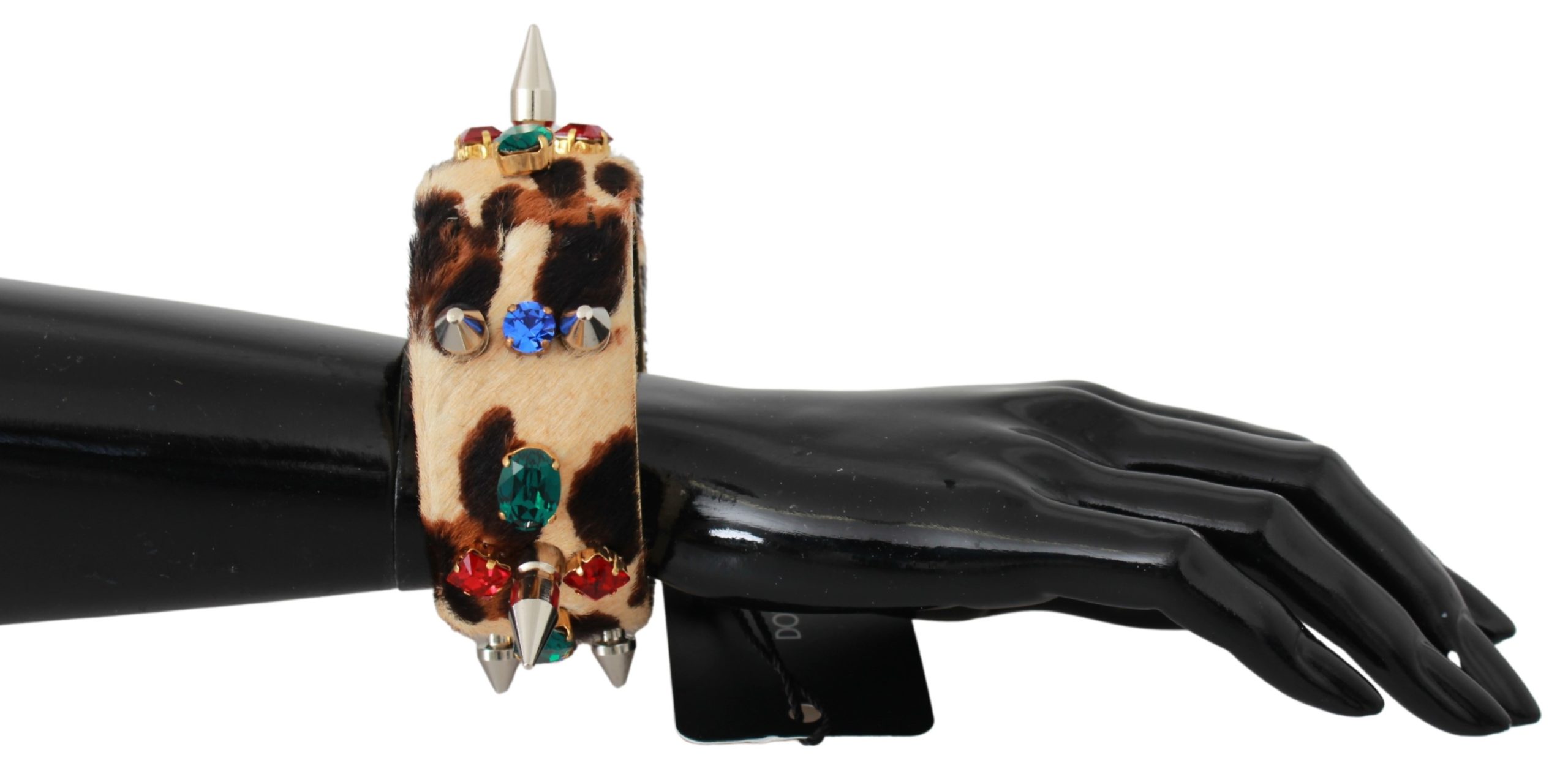 Dolce & Gabbana Women's Spike Pony Hair Crystal Bracelet Gold SMY7096