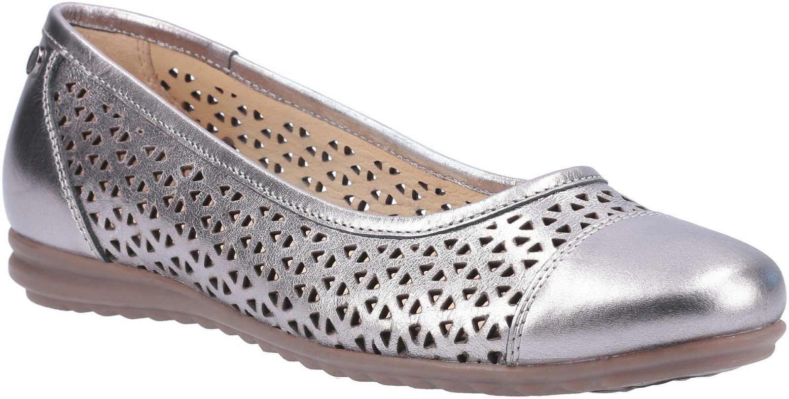 Hush Puppies Women's Leah Ballerina Pump Shoe Various Colours 30231 - Pewter 9