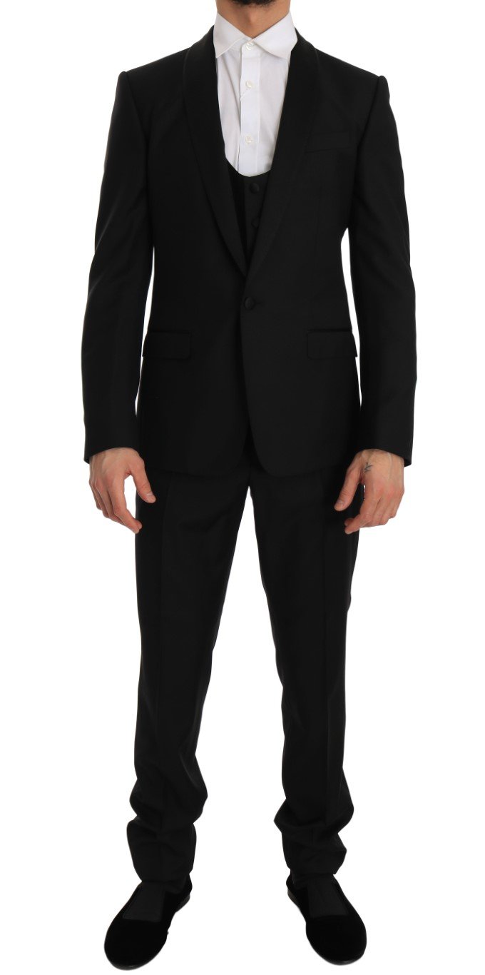 Dolce & Gabbana Men's Wool Silk MARTINI Slim Smoking Suit Bordeaux JKT1257 - IT48 | M