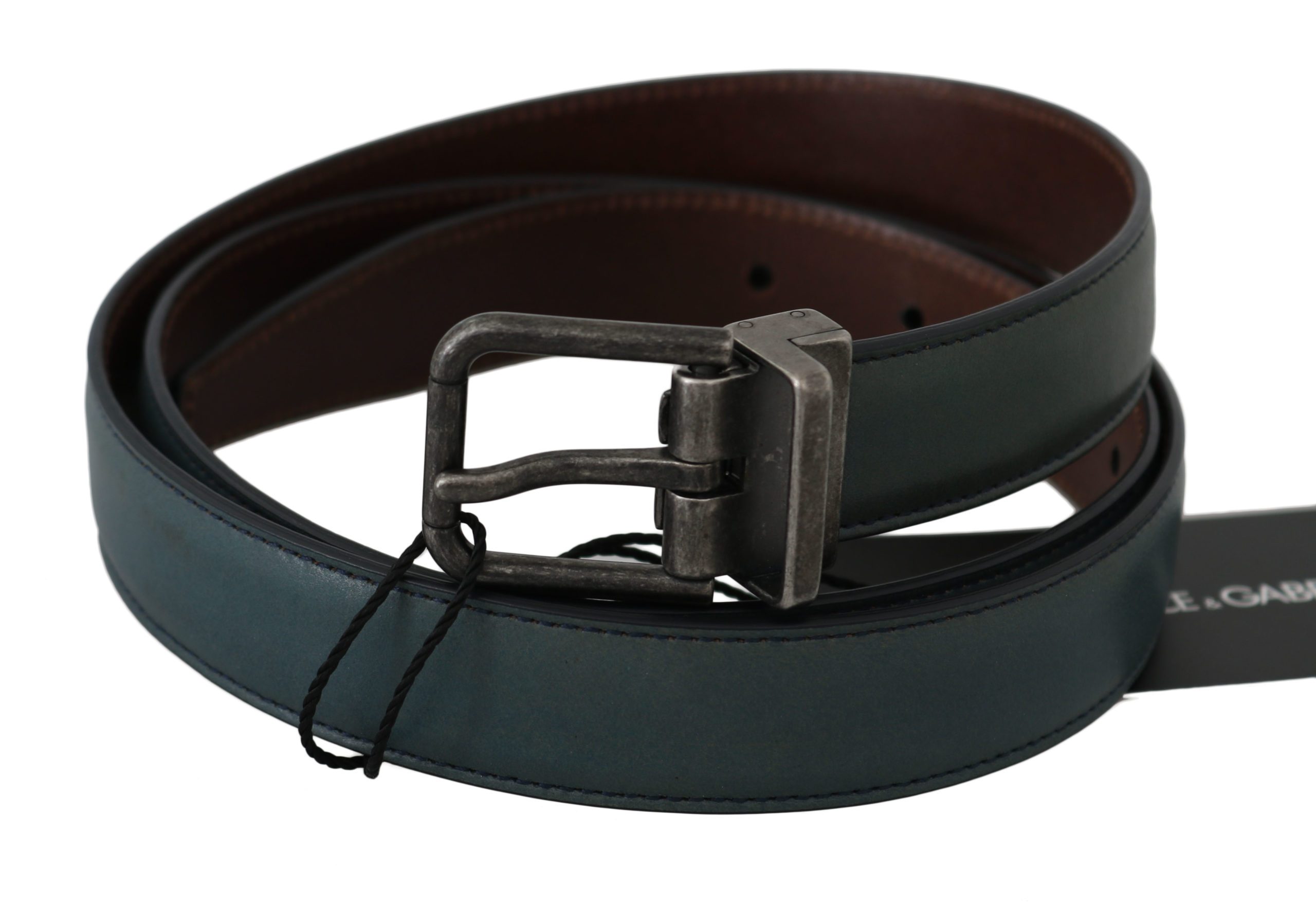 Dolce & Gabbana Men's Leather Metal Buckle Belt Green BEL60329 - 100 cm / 40 Inches