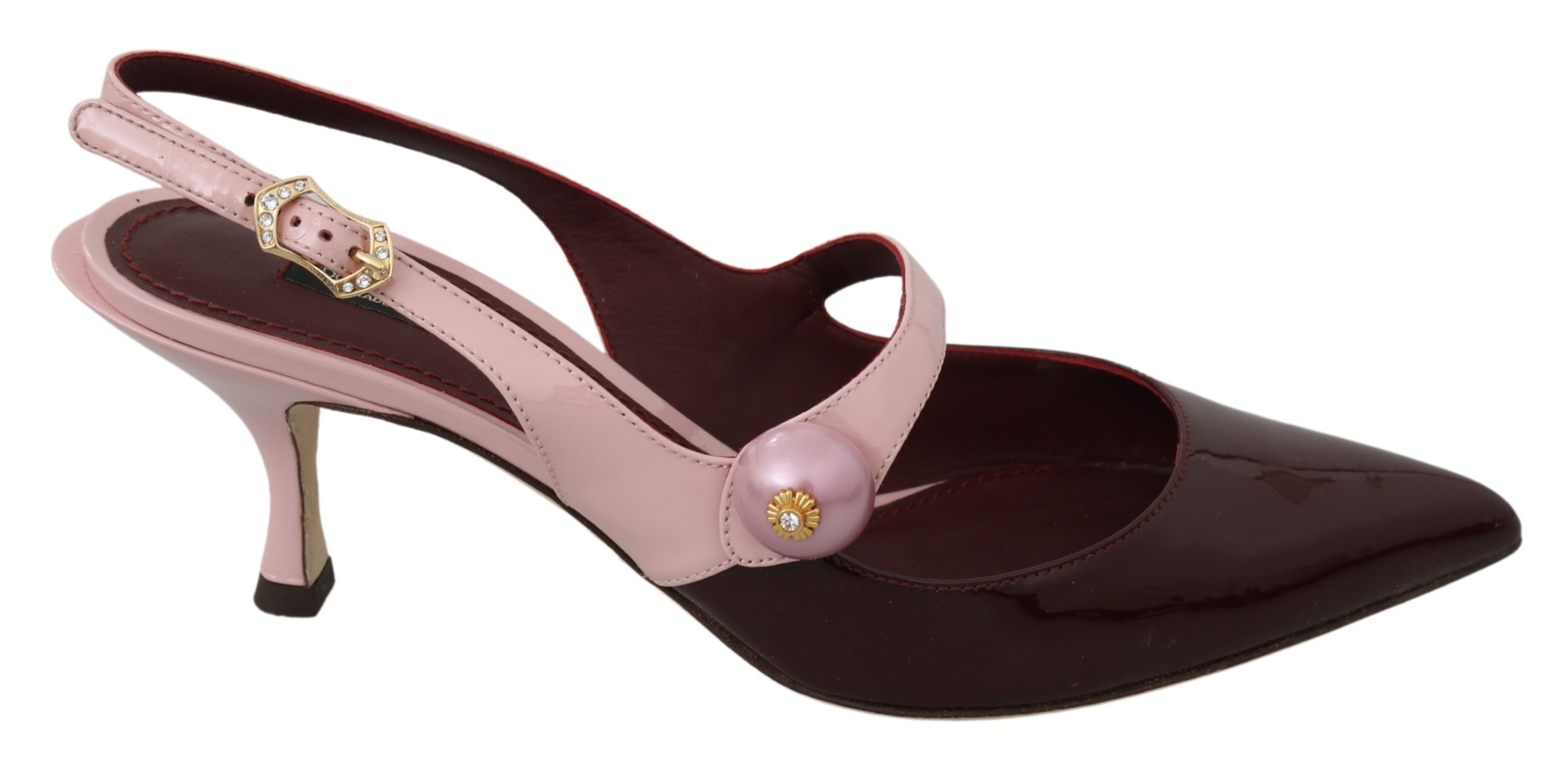 Dolce & Gabbana Women's Slingback Leather Heels Pink LA7135 - EU39.5/US6.5