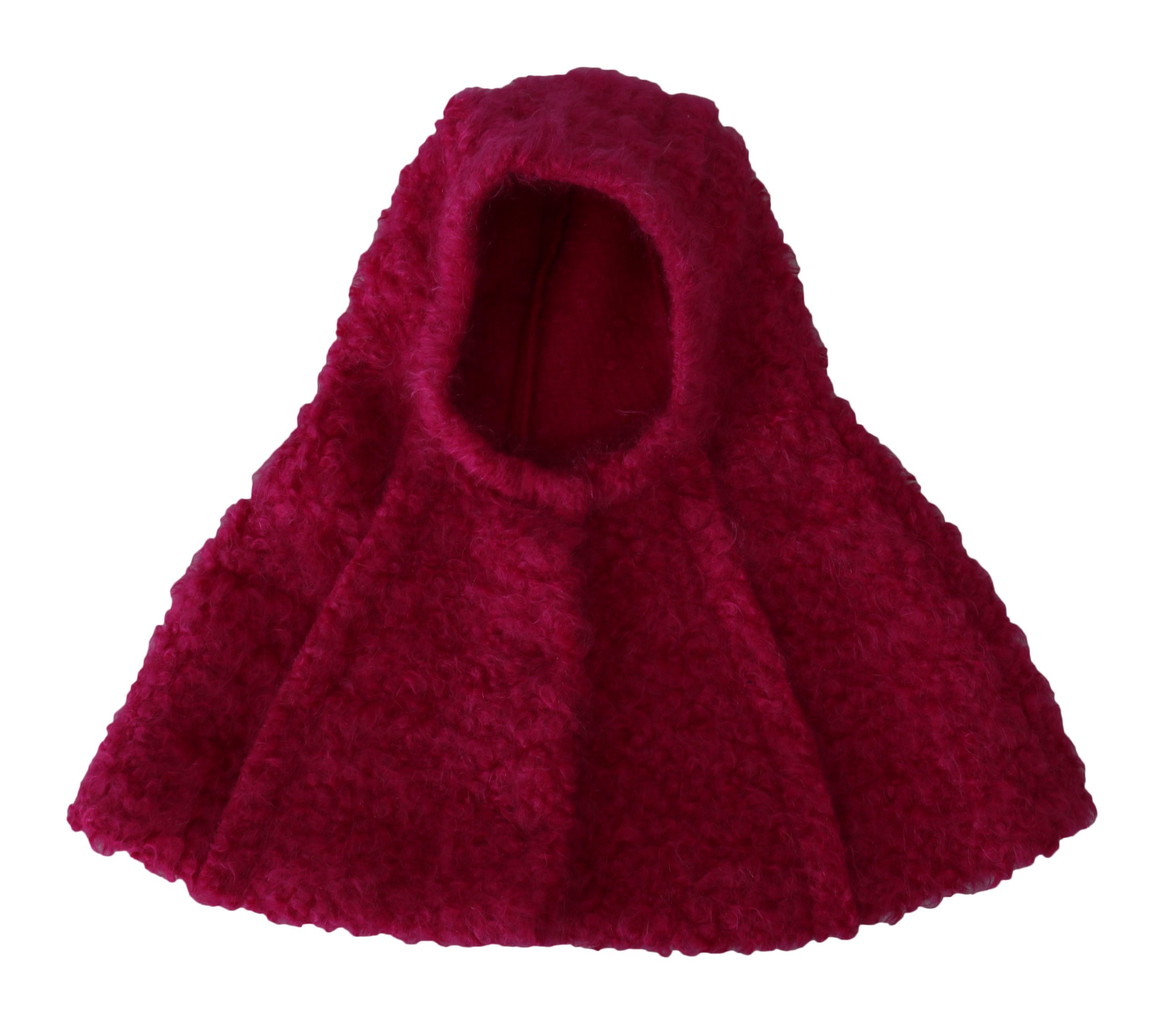 Dolce & Gabbana Women's Mohair Shearling Wool Hooded Hat Pink TSH4232 - 57 cm|S