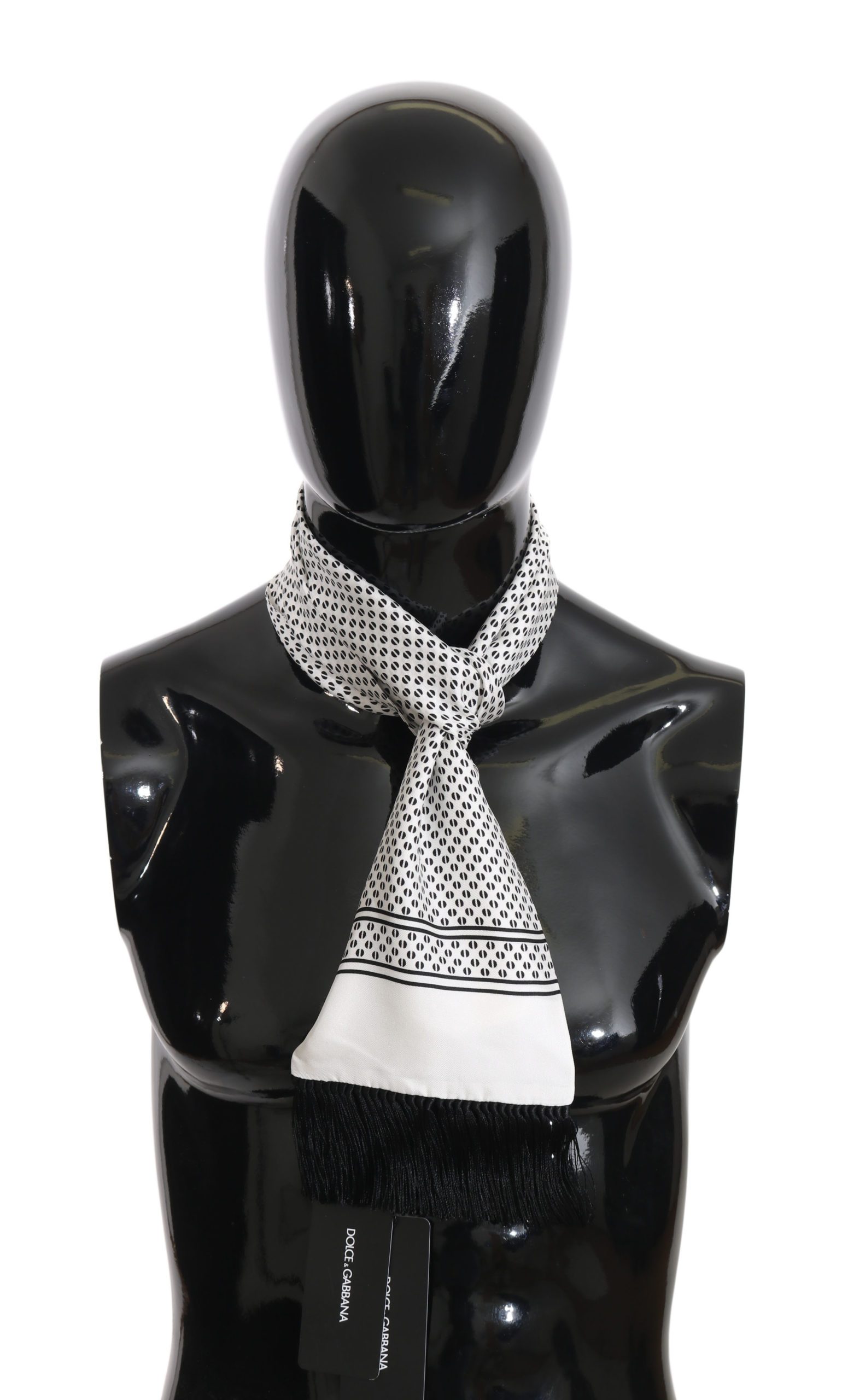 Dolce & Gabbana Men's Baroque Fringes Wrap Shawl Scarf Gray MS1981